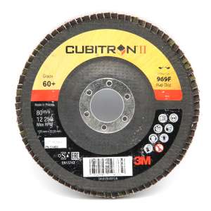 Торцевой конический лепестковый круг 3М™ Cubitron™II 969F, Р60, 125х22мм, 51469