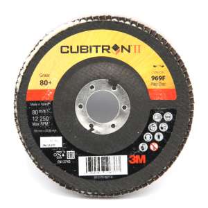 Торцевой конический лепестковый круг 3М™ Cubitron™II 969F, P80, 125х22мм, 51470