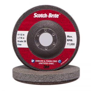 Зачистной круг 3М™ Scotch-Brite™ Deburr and Finish Pro, 2S FIN, 8C CRS, 6C MED+, 115х22мм, 77200, 77235, 77122